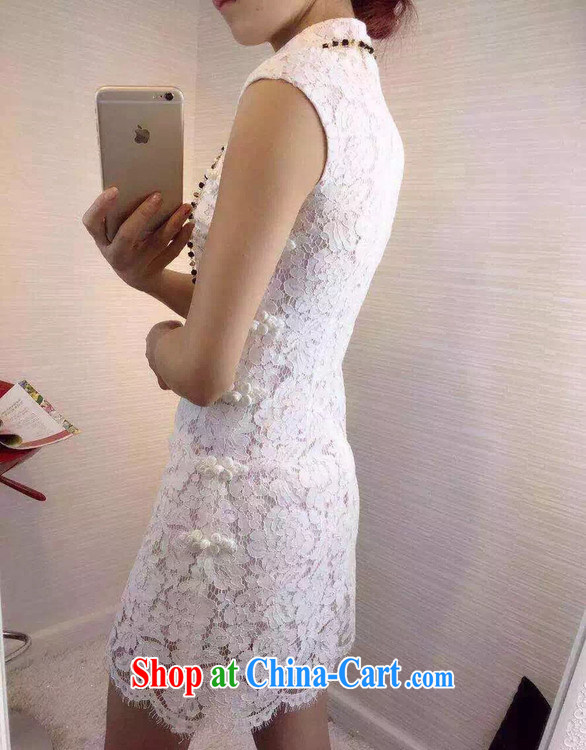 Colorful Flowers summer 2015 New Name yuan style robes for retro-tie lace beauty graphics thin dresses women 3918 white powder color L pictures, price, brand platters! Elections are good character, the national distribution, so why buy now enjoy more preferential! Health