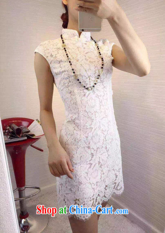 Colorful Flowers summer 2015 New Name yuan style robes for retro-tie lace beauty graphics thin dresses women 3918 white powder color L pictures, price, brand platters! Elections are good character, the national distribution, so why buy now enjoy more preferential! Health
