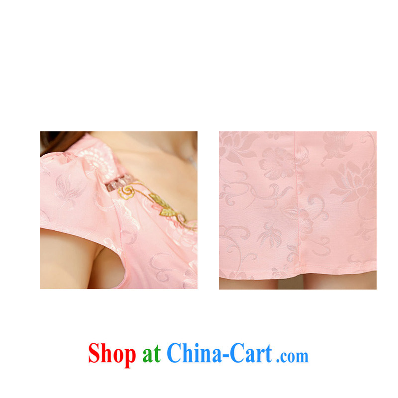 L'Occitane aviation Diane dresses summer 2015 short-sleeved retro beauty long cheongsam dress special small outfit use small summer dresses apricot M, aviation Shu Diane, shopping on the Internet