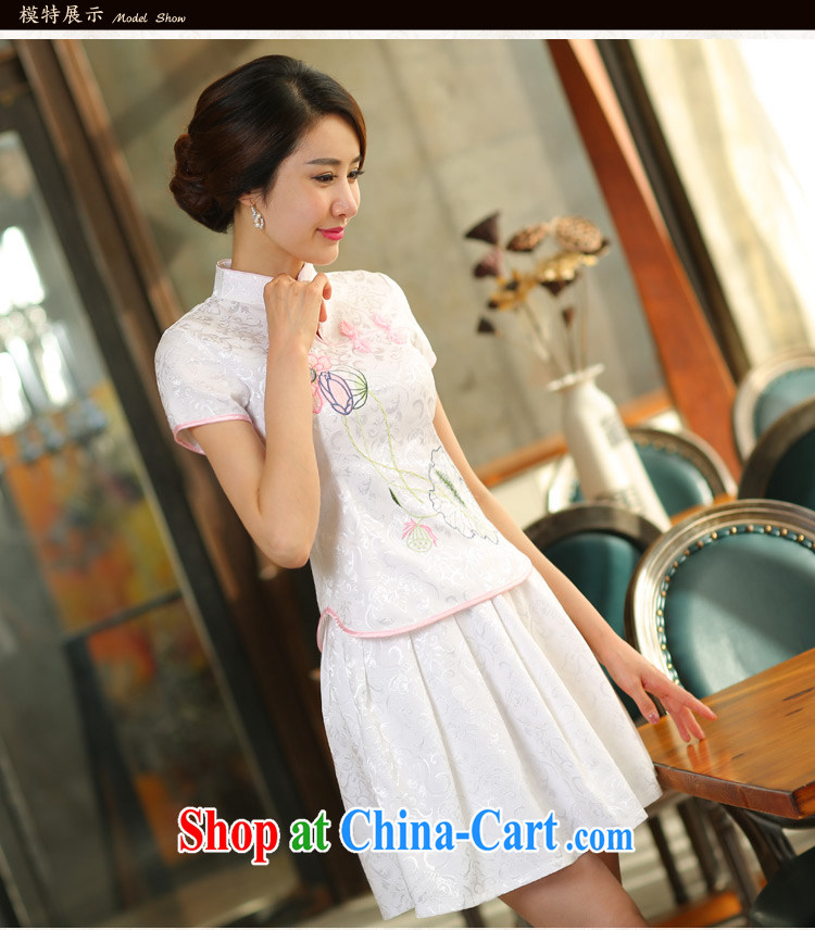 Pick up the 2015 summer stylish style dress short-sleeved pipa ends without the forklift truck cheongsam dress female Two-piece beauty graphics thin daily retro improved cheongsam Kit pink XL pictures, price, brand platters! Elections are good character, the national distribution, so why buy now enjoy more preferential! Health