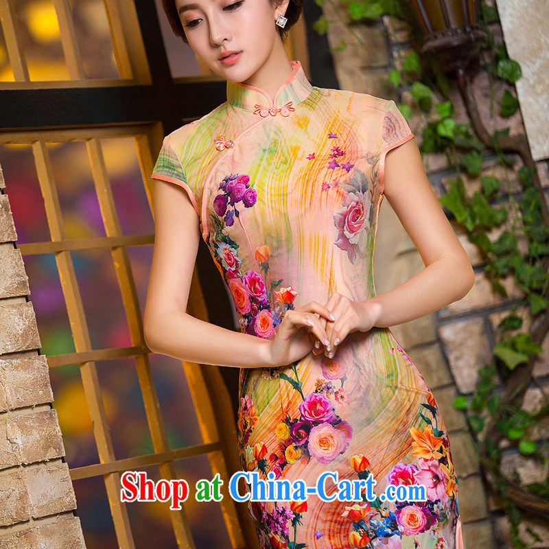 THE CROSS-SECTORAL COMPONENTS Windsor, 2015 summer China wind elegant literary short daily improved cheongsam dress 2XL, Yee-Windsor, shopping on the Internet