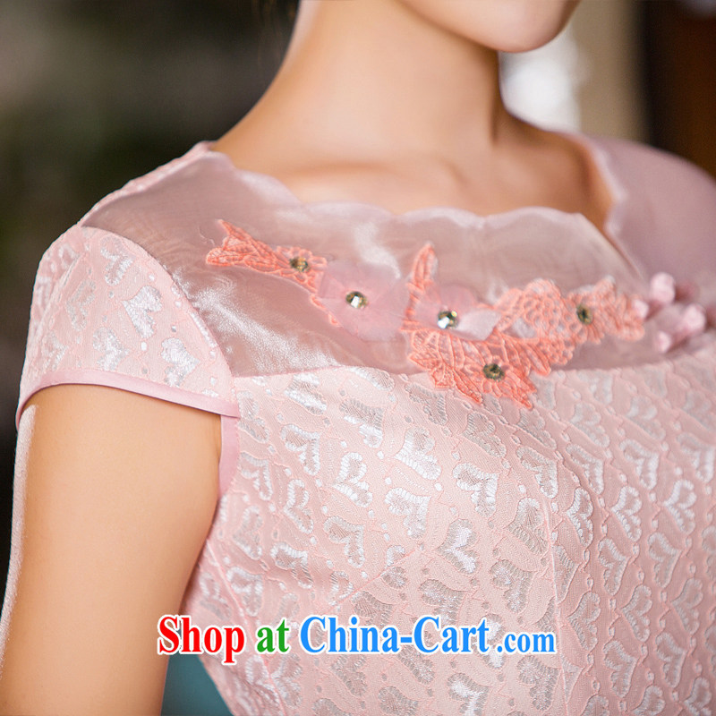 The cross-sectoral-Elizabeth, New lace-Noble and elegant and stylish short cheongsam dress daily improved cheongsam summer M, cross-sectoral, Elizabeth, and shopping on the Internet