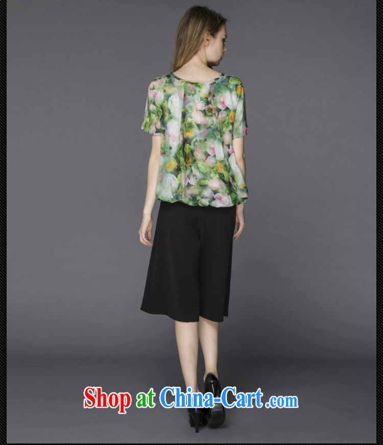 Ya-ting store summer girl T-shirts 2015 new European site high-end quality temperament lady green toner stamp silk shirt green XL pictures, price, brand platters! Elections are good character, the national distribution, so why buy now enjoy more preferential! Health