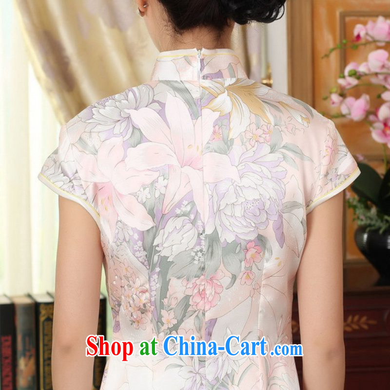 According to fuser new female retro improved Chinese Tang on a tight floral beauty short Chinese qipao dress LGD/Z #0014 figure 2 XL, fuser, and shopping on the Internet