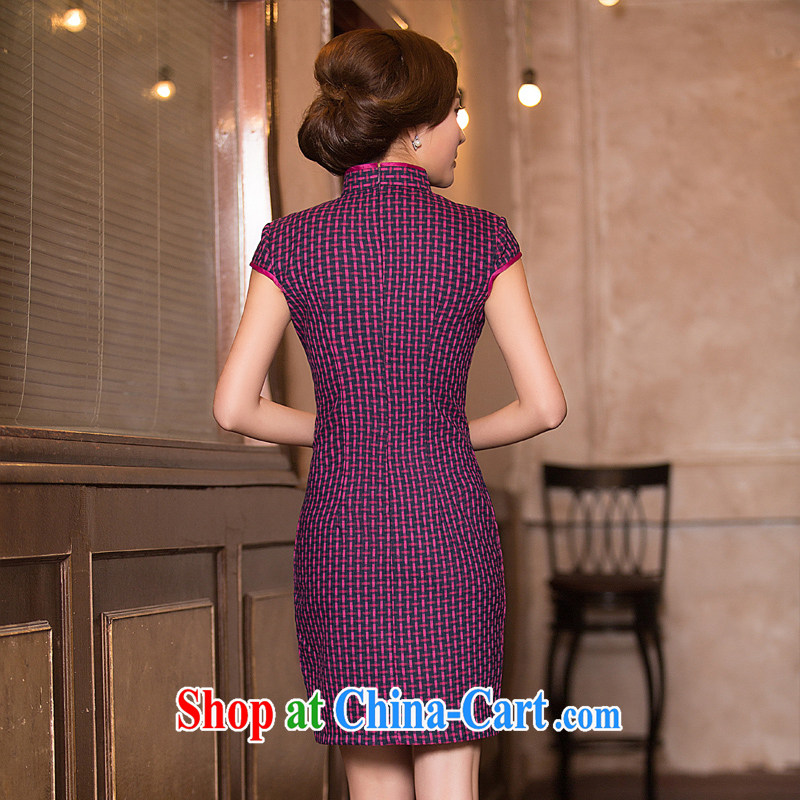The Yee-sa, the code 2015 new summer Grid Wind Classic beauty routine improved cheongsam dress 2XL, cross-sectoral, Elizabeth, and shopping on the Internet