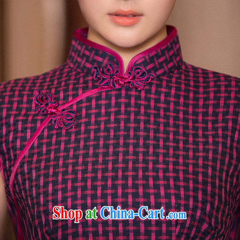 The Yee-sa, the code 2015 new summer Grid Wind Classic beauty routine improved cheongsam dress 2XL, cross-sectoral, Elizabeth, and shopping on the Internet