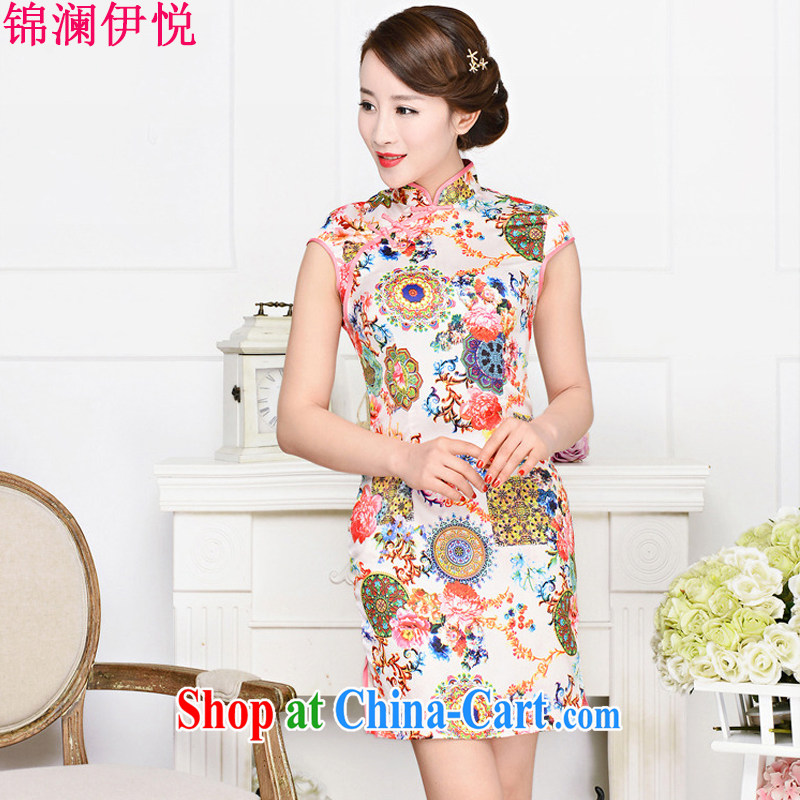 kam world the Hyatt 2015 New National wind, for the charge-back China wind painting emulation, stamp duty summer dresses women short, short-sleeved dresses white package for XXL landscape, the world, and, on-line shopping