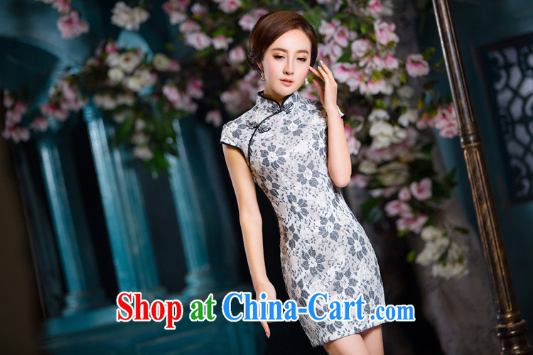 The cross-sectoral, Elizabeth, high-end ladies lace composite dress solid color improved cheongsam dress dress L pictures, price, brand platters! Elections are good character, the national distribution, so why buy now enjoy more preferential! Health
