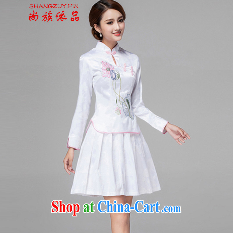 There are communities, in accordance with 2015 spring and summer female new beauty routine retro long-sleeved improved stylish outfit Two Piece Set with pink short-sleeved XL, communities, in accordance with (Shangzhuyipin), shopping on the Internet