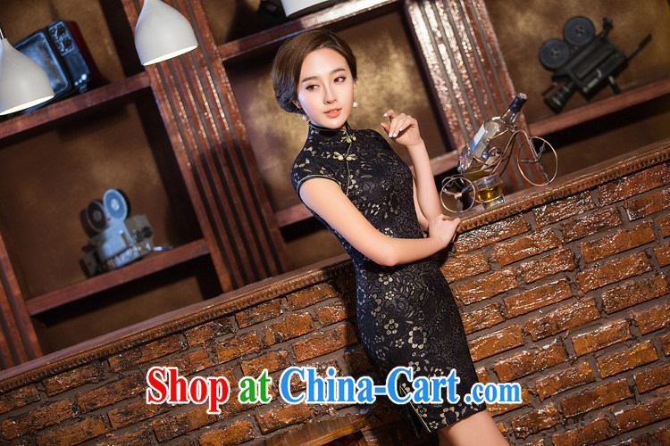 The Yee-sha Xin, Jacob black lace black temptation beauty cheongsam dress retro elegant improved cheongsam dress summer 2 XL pictures, price, brand platters! Elections are good character, the national distribution, so why buy now enjoy more preferential! Health