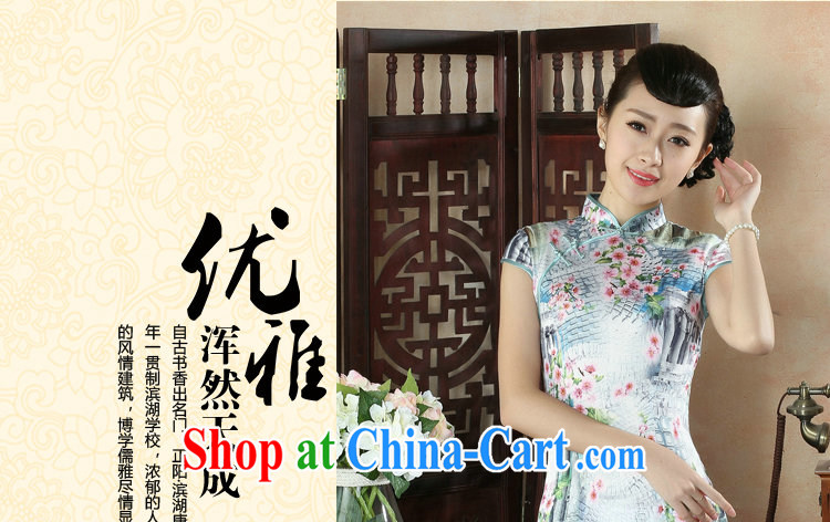 spend the summer, new outfit, Ms. Tang with Chinese improved, for the hard-pressed damask features short cheongsam dress such as the color 2 XL pictures, price, brand platters! Elections are good character, the national distribution, so why buy now enjoy more preferential! Health