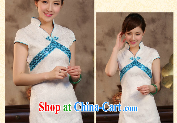 spend the summer new dress cheongsam Chinese improved Tang is a collar embroidered beads, fans surrounded cheongsam dress attire such as the color 2 XL pictures, price, brand platters! Elections are good character, the national distribution, so why buy now enjoy more preferential! Health