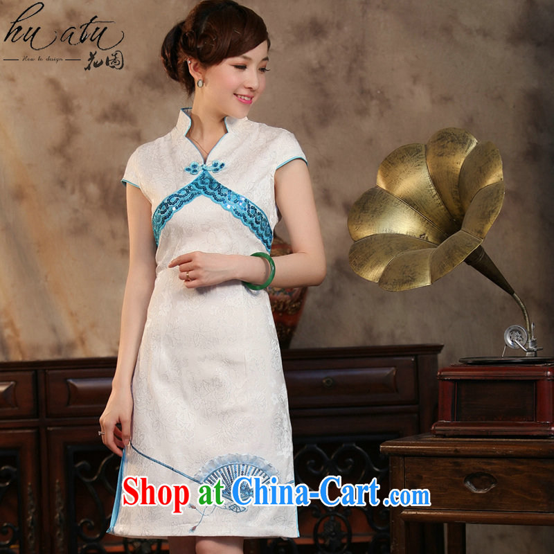 spend the summer new dress cheongsam Chinese improved tang on the collar embroidered with pearl cultivation Haro cheongsam dress attire such as the color 2 XL, spend figure, shopping on the Internet