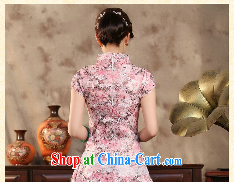 Bin Laden smoke summer new female cheongsam Chinese improved U for cultivating graphics thin short-sleeve is a swing skirt cheongsam dress as color XL pictures, price, brand platters! Elections are good character, the national distribution, so why buy now enjoy more preferential! Health