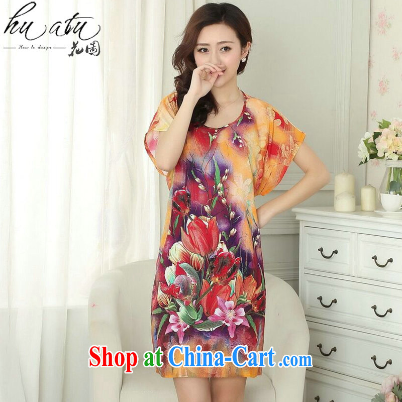 Take the Tang's knited pajamas summer new, round-collar stamp duty cotton bathrobe, with a generous short-sleeved dresses such as the color code, and spend, and, shopping on the Internet
