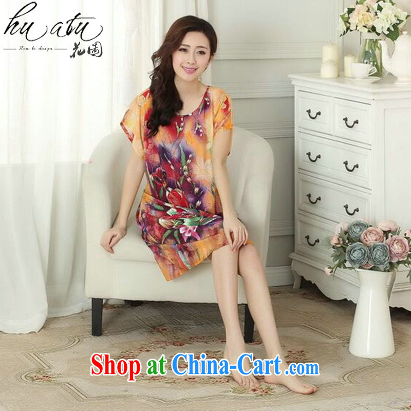 Take the Tang's knited pajamas summer new, round-collar stamp duty cotton bathrobe, with a generous short-sleeved dresses such as the color code, and spend, and, shopping on the Internet
