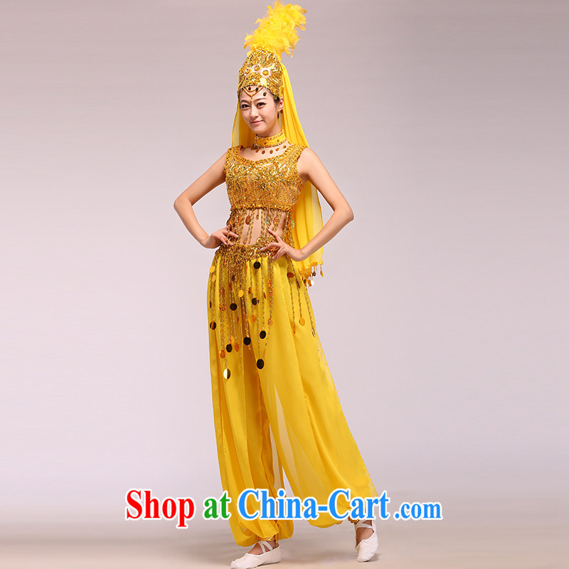 A belly dance Xinjiang Dance India dance Grand Uygur dance serving minority clothing gold M, music, and shopping on the Internet