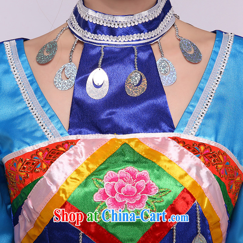 The blue Zhuang 2015 as soon as possible new Zhuang costumes classical national costumes dance clothing blue XXXL, music, and shopping on the Internet