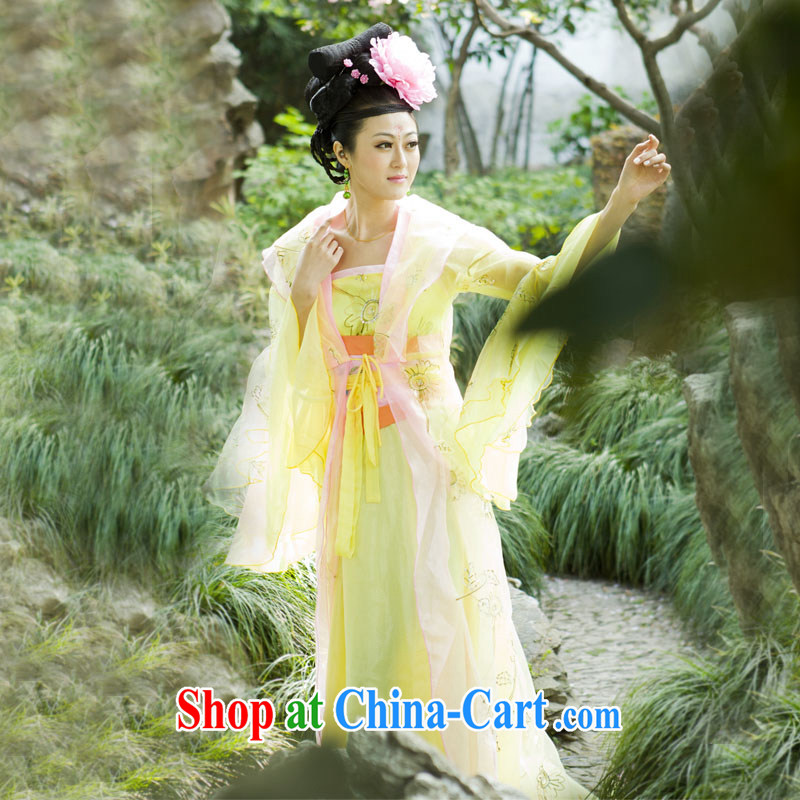 Costumes costumes fairies Chinese Han-female COS queen sleeper sofa stage drama photo yellow are code and have fun in, and shopping on the Internet