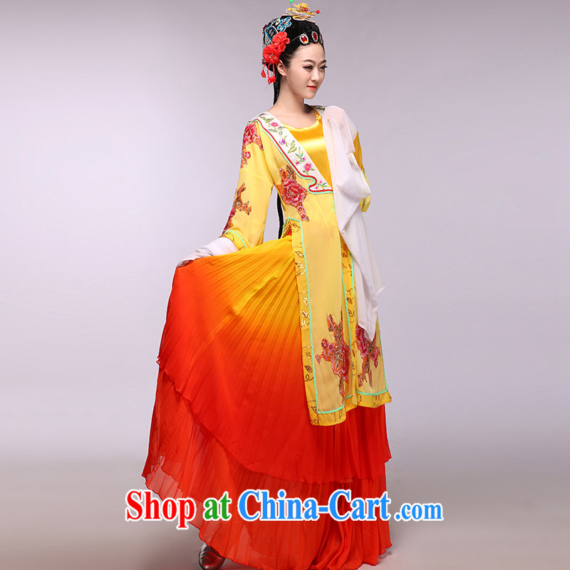 The 100 flowers bloom as soon as possible her 2015 new yellow classical dance stage costume clothing dance yellow L - pre-sale, since in that shopping on the Internet
