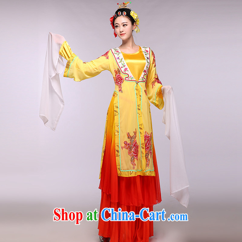The 100 flowers bloom as soon as possible her 2015 new yellow classical dance stage costume clothing dance yellow L - pre-sale, since in that shopping on the Internet