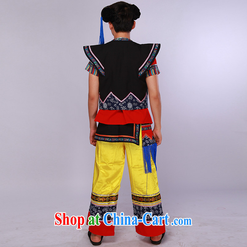 New Men's ethnic minority clothing Yi dance clothing 4 piece sets, costumes such as the color L, music, and, on-line shopping