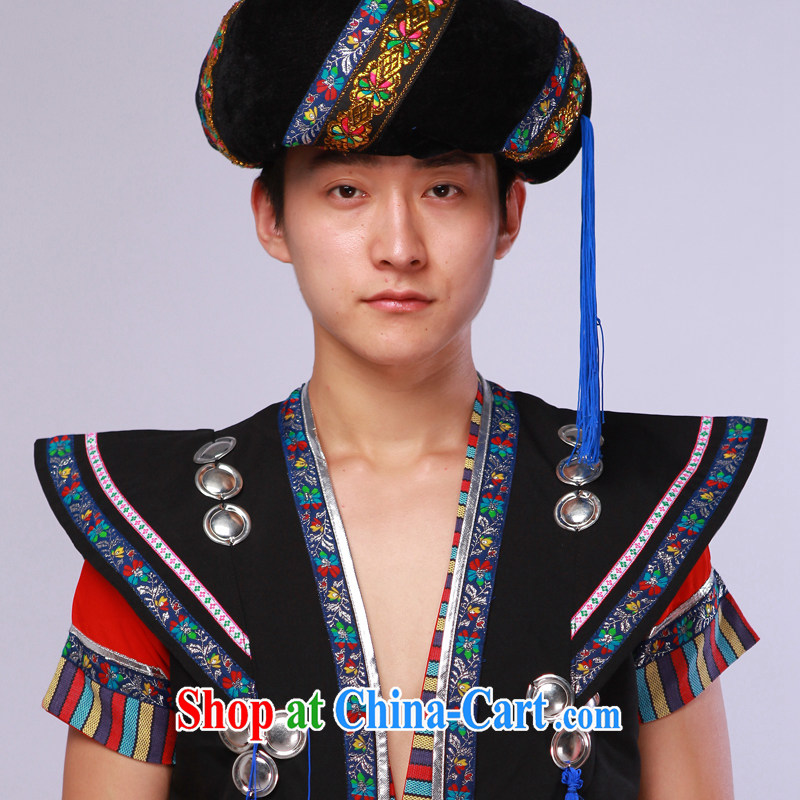 New Men's ethnic minority clothing Yi dance clothing 4 piece sets, costumes such as the color L, music, and, on-line shopping