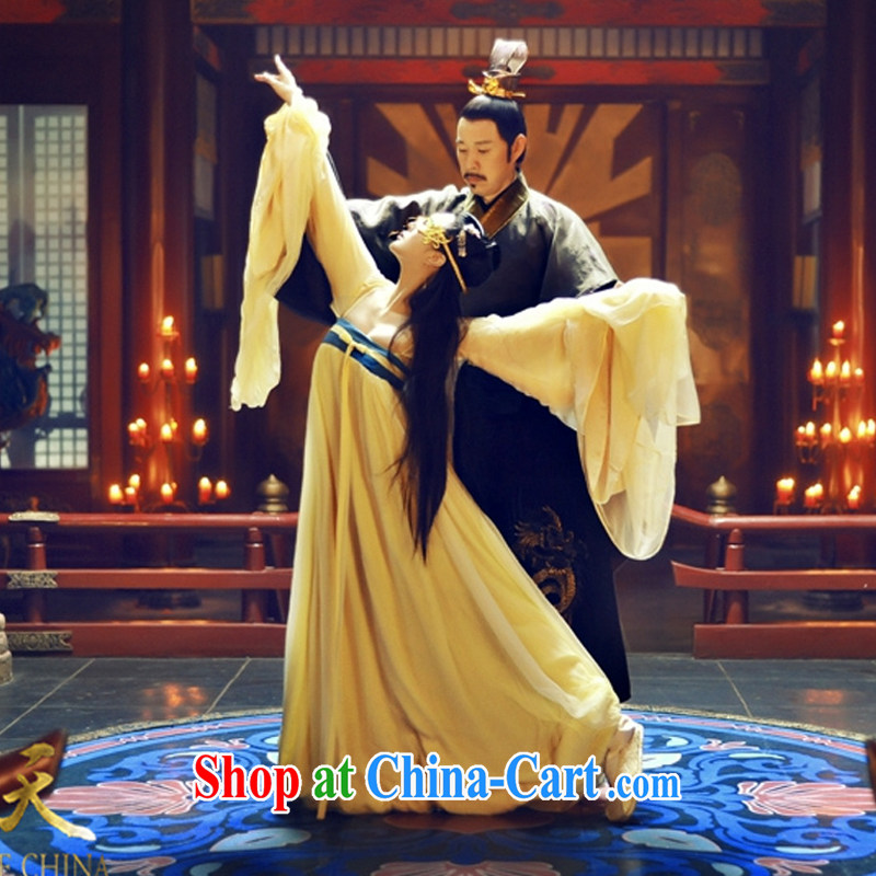 Empress Wu Mei Liang legendary costumes clothing, clothing 襦 skirt Wu Mei Liang ladies maids serving with performances, serving light yellow are Code, since in that shopping on the Internet