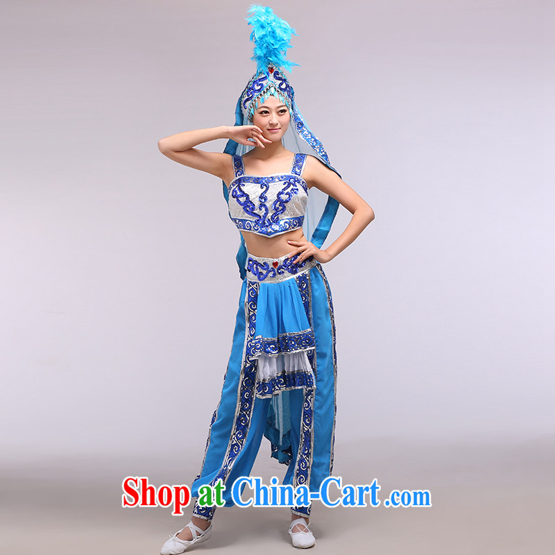 Xinjiang Dance serving women in Xinjiang ethnic dance and Modern Dance Company of Xinjiang, blue L, music, and shopping on the Internet