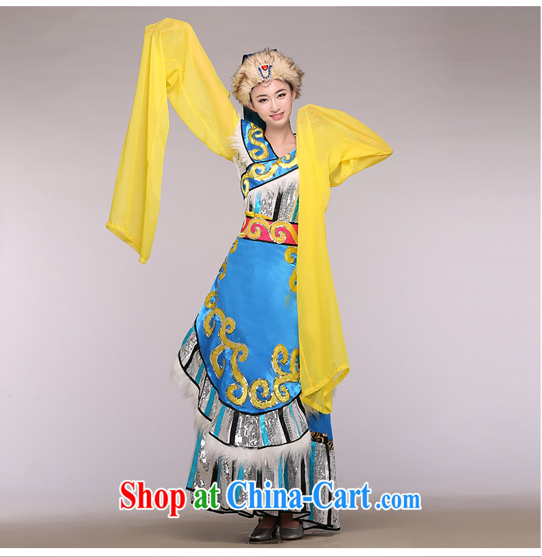 Tibetan ethnic costumes female stage with new dance clothes cuff water service performance stage performance service blue large pictures, price, brand platters! Elections are good character, the national distribution, so why buy now enjoy more preferential! Health