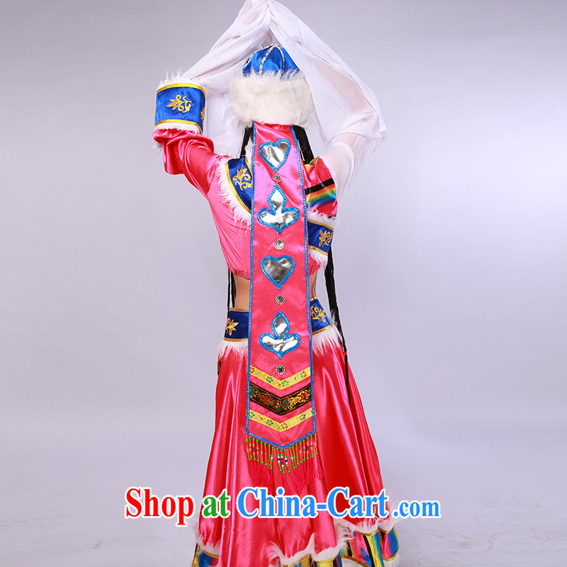 Tibetan dance clothing ethnic costumes female costume Tibetan dance serving the red S, music, and shopping on the Internet