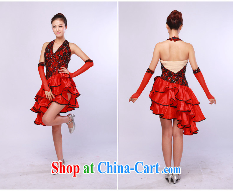 Ms. red Latin dress modern dance skirt costumes opening dance Latin precisely clothing red L pictures, price, brand platters! Elections are good character, the national distribution, so why buy now enjoy more preferential! Health