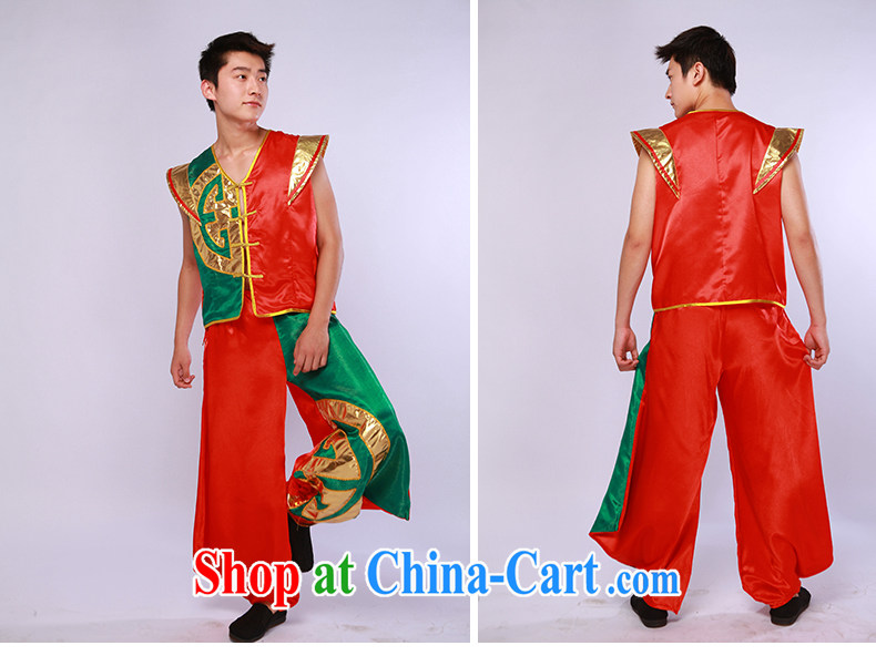 New Men's China wind modern dance uniforms, encouraging seedlings song and dance performances serving stage performances red and green L pictures, price, brand platters! Elections are good character, the national distribution, so why buy now enjoy more preferential! Health