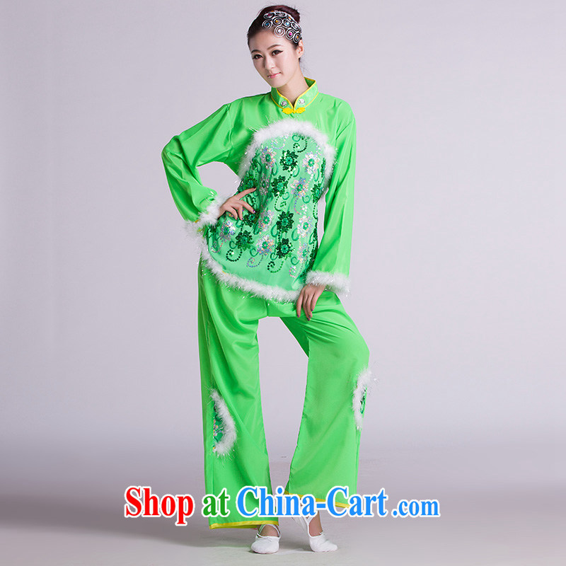 Yangge clothing costumes new paragraph 2, the fan Dance Square dance folk dance of serving red L, music, and shopping on the Internet