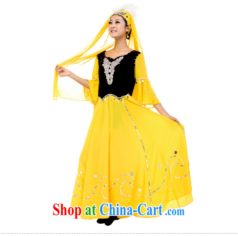 Xinjiang clothing costumes dance costumes female opening dance swing skirt costumes yellow L pictures, price, brand platters! Elections are good character, the national distribution, so why buy now enjoy more preferential! Health