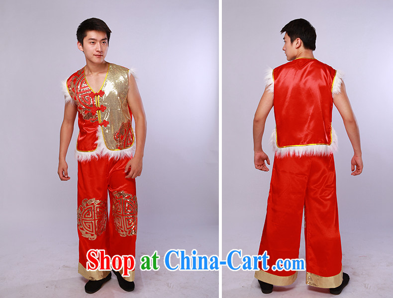 New Men's modern dance clothing in northern shaanxi people's national costumes Festive show clothing red L pictures, price, brand platters! Elections are good character, the national distribution, so why buy now enjoy more preferential! Health
