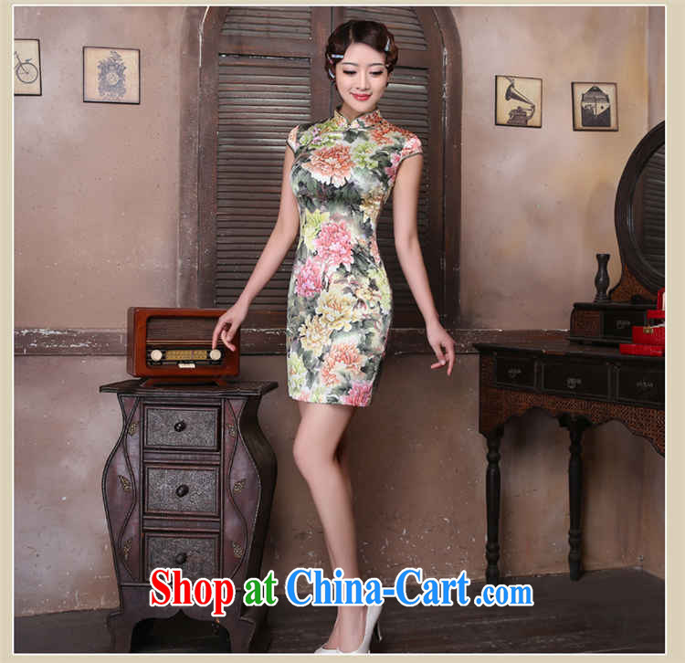 2015 new spring and summer retro beauty dress Ethnic Wind daily short silk stamp style dress suit XXL pictures, price, brand platters! Elections are good character, the national distribution, so why buy now enjoy more preferential! Health