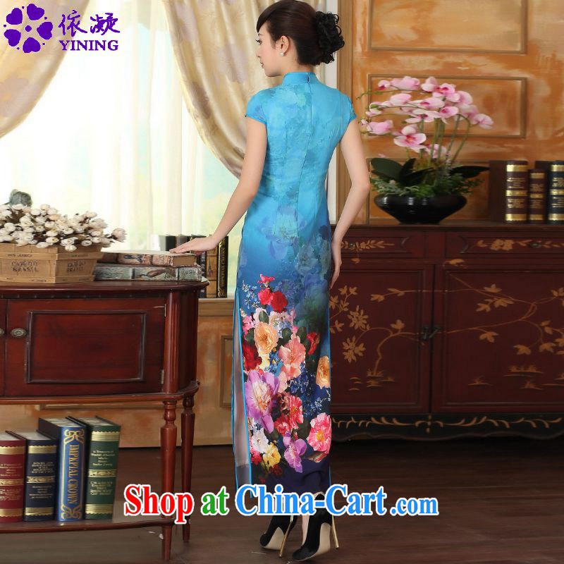According to fuser new female retro improved dresses, suits for cultivating short-sleeved long cheongsam dress LGD/C #0010 figure 2 XL, fuser, and shopping on the Internet