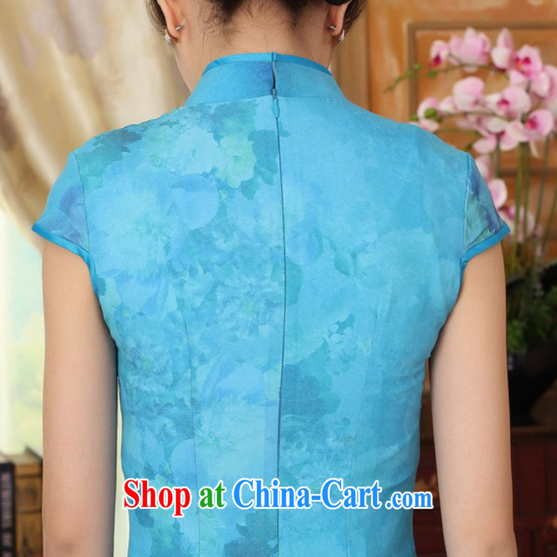 According to fuser new female retro improved dresses, suits for cultivating short-sleeved long cheongsam dress LGD/C #0010 figure 2 XL, fuser, and shopping on the Internet