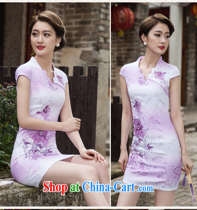 Pick up the 2015 summer stylish short, no fork cheongsam dress retro China wind fresh and elegant embroidery flowers Daily Beauty package and cheongsam dress dress violet XXL pictures, price, brand platters! Elections are good character, the national distribution, so why buy now enjoy more preferential! Health