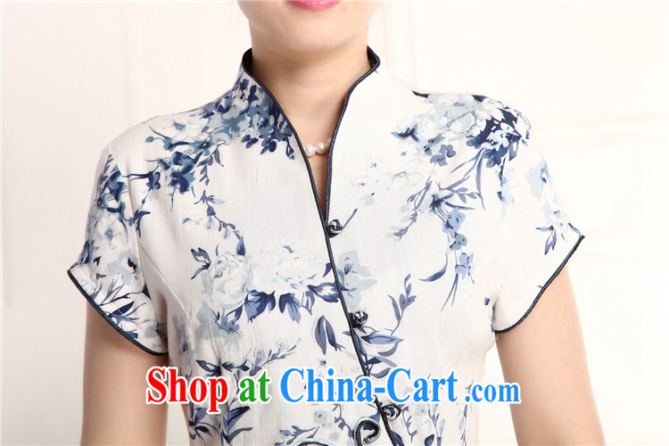 Putin's 2015 clone the Code women summer Chinese female T-shirt retro stamp duty, short, short-sleeved LB - WCY - 2068 white blue XXXXL pictures, price, brand platters! Elections are good character, the national distribution, so why buy now enjoy more preferential! Health