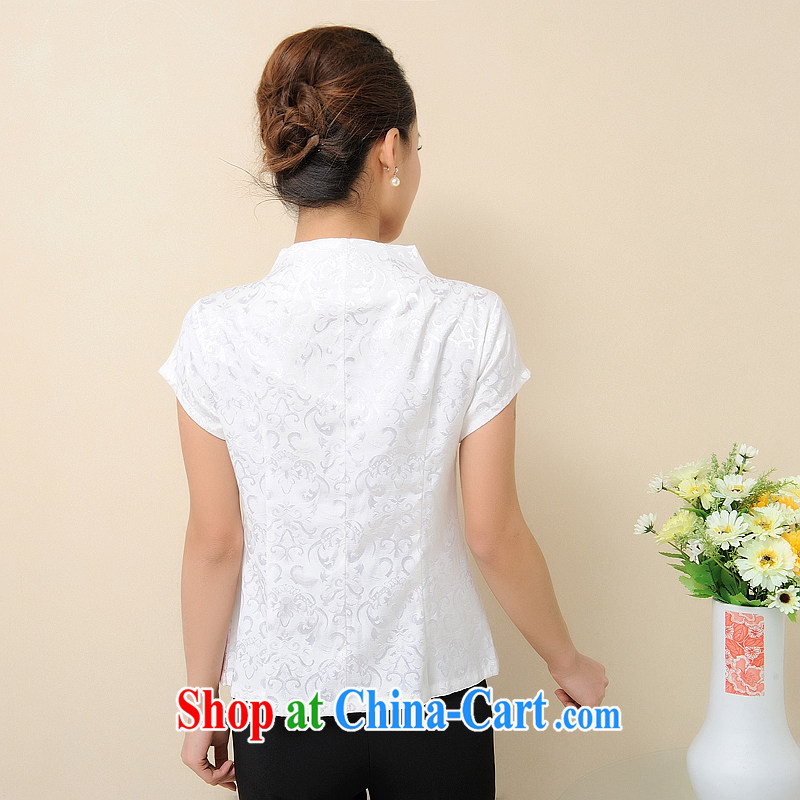 Putin's clone 2015 summer cotton the Tang with T-shirt retro embroidery flowers, short-sleeved larger female LB - WCY - 2098 white XXXXL, Putin's clone (JINGSHILONG), online shopping