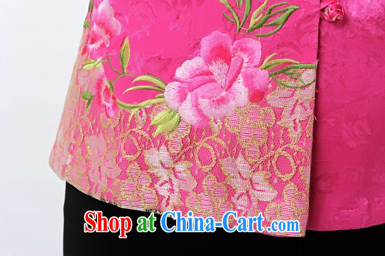 Putin's clone 2015 women short summer load T-shirt Ethnic Wind and short, Peony embroidered short sleeves LB - WCY - 0119 the red XXXXL pictures, price, brand platters! Elections are good character, the national distribution, so why buy now enjoy more preferential! Health