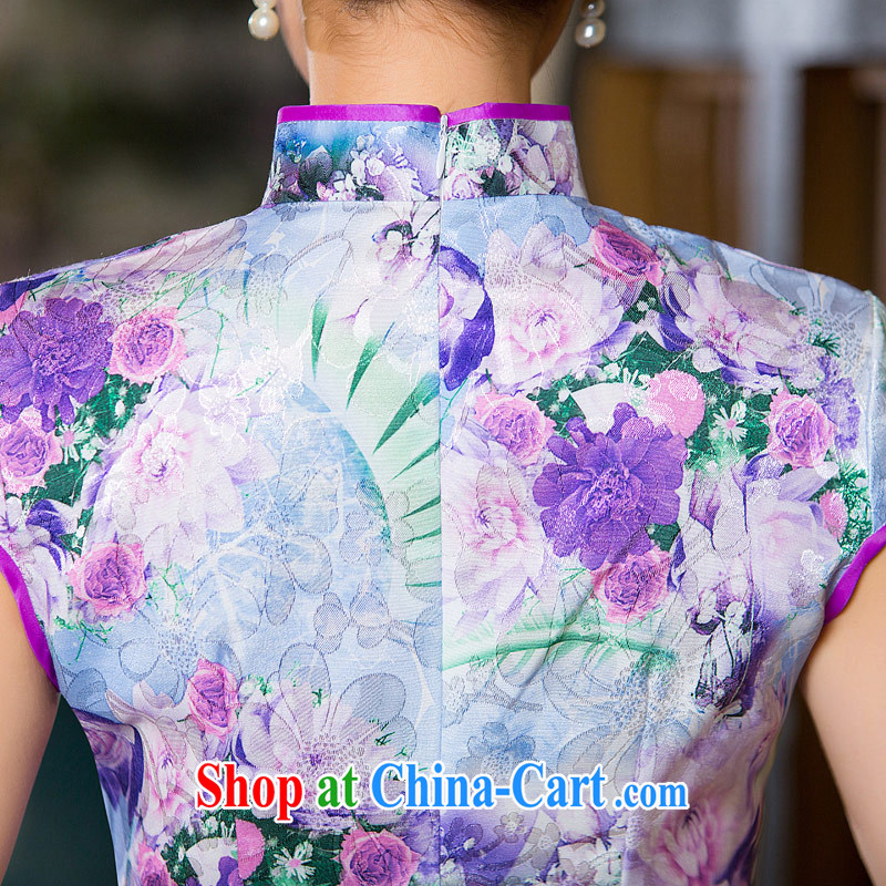 Love Life, for retro 2015 summer New Beauty video thin package and improved cheongsam stamp duty on the truck dresses light purple XL, love life, and shopping on the Internet