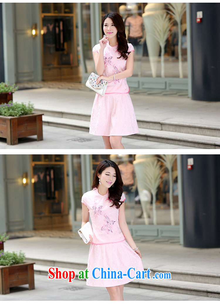 2015 summer new women's clothing Kit dresses and elegant antique and fresh Chinese to Butterfly package cheongsam dress 1609 pink XL pictures, price, brand platters! Elections are good character, the national distribution, so why buy now enjoy more preferential! Health