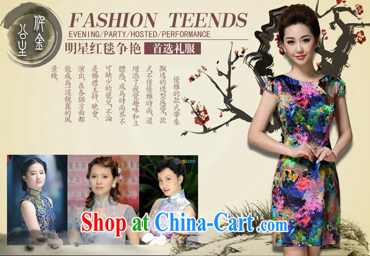 Advisory Cayman 2015 summer new stamp duty round-collar short-sleeve mom with silk dresses beauty charm antique dresses blue stamp pictures, price, brand platters! Elections are good character, the national distribution, so why buy now enjoy more preferential! Health