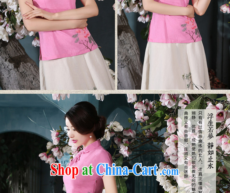 pro-am 2015 new spring and summer with stylish short daily improved retro cotton Ma dress short-sleeved dresses T-shirt T-shirt + skirt S pictures, price, brand platters! Elections are good character, the national distribution, so why buy now enjoy more preferential! Health