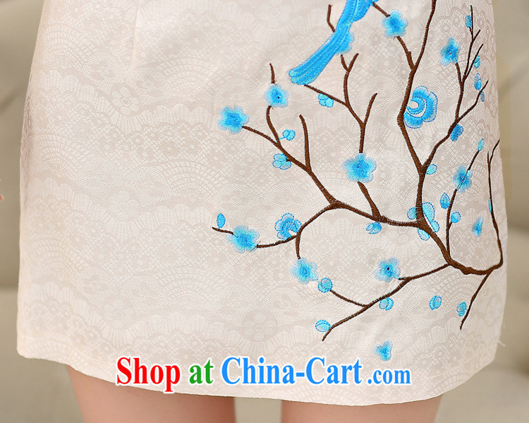 Poet, summer 2015 new ladies summer dresses are decorated with graphics thin improved Chinese elegant and stylish embroidered cheongsam dress dress white XL pictures, price, brand platters! Elections are good character, the national distribution, so why buy now enjoy more preferential! Health