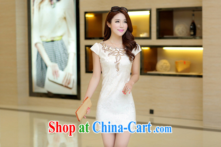 Poet, summer 2015 New Women Fashion beauty graphics thin daily retro improved elegant short-sleeve cheongsam dress dresses blue L pictures, price, brand platters! Elections are good character, the national distribution, so why buy now enjoy more preferential! Health