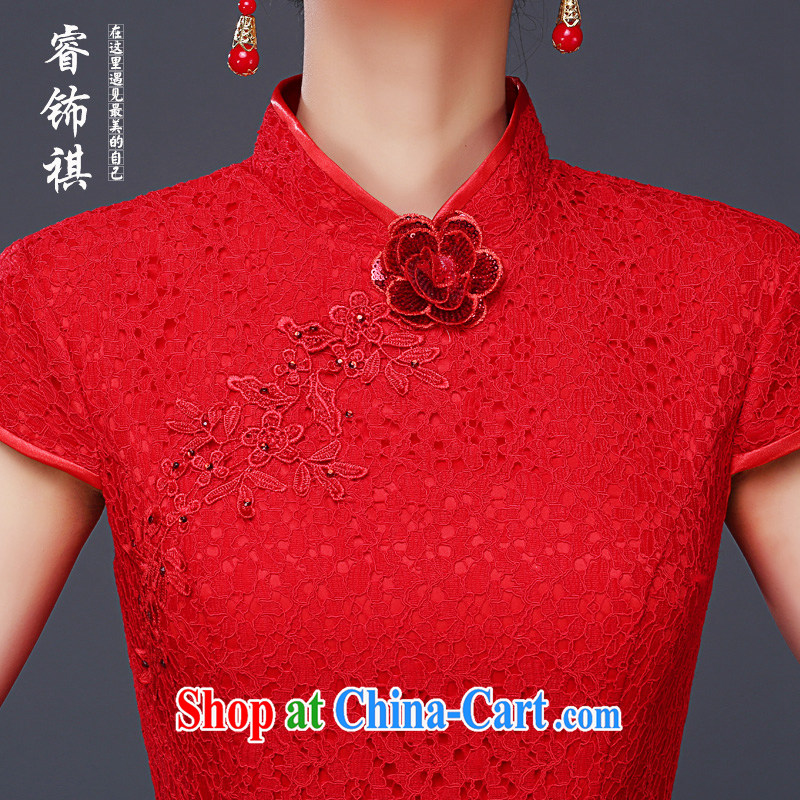 Mu Yao Chinese bows clothing red dresses short Chinese marriages wedding a waist larger pregnant women sexy lace package shoulder cultivating graphics gaunt waist red XXXL brassieres 97 CM, Mu Yao, shopping on the Internet